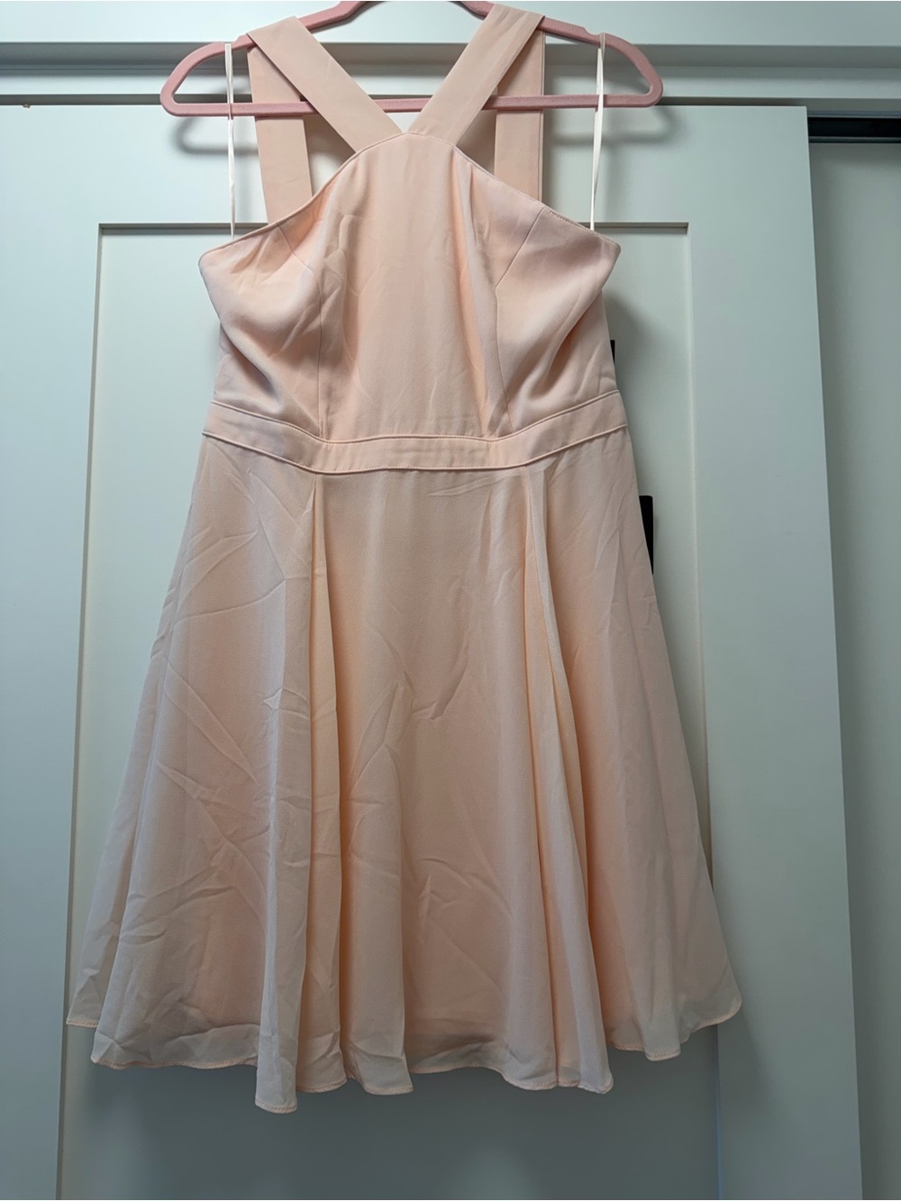 Lulu's Light Blush Strapless Fit-and-Flare Dress